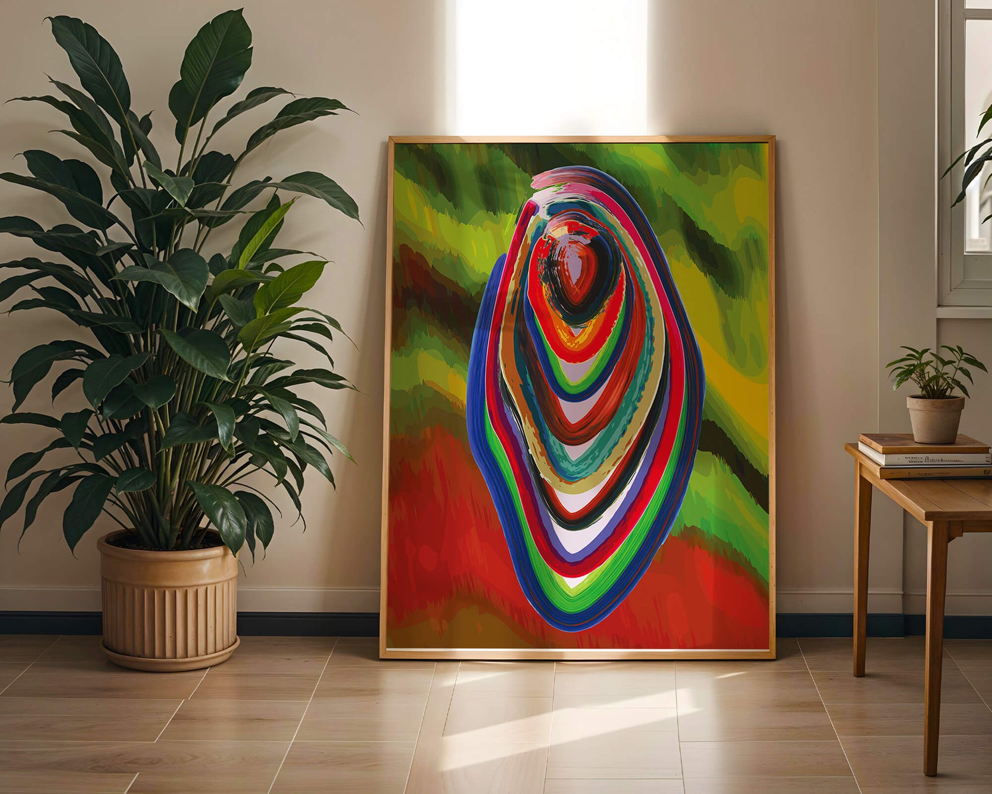 Abstract multicolored swirl with vibrant brush strokes