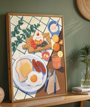 Desayuno encantador con jugo de naranja fresco y pasteles