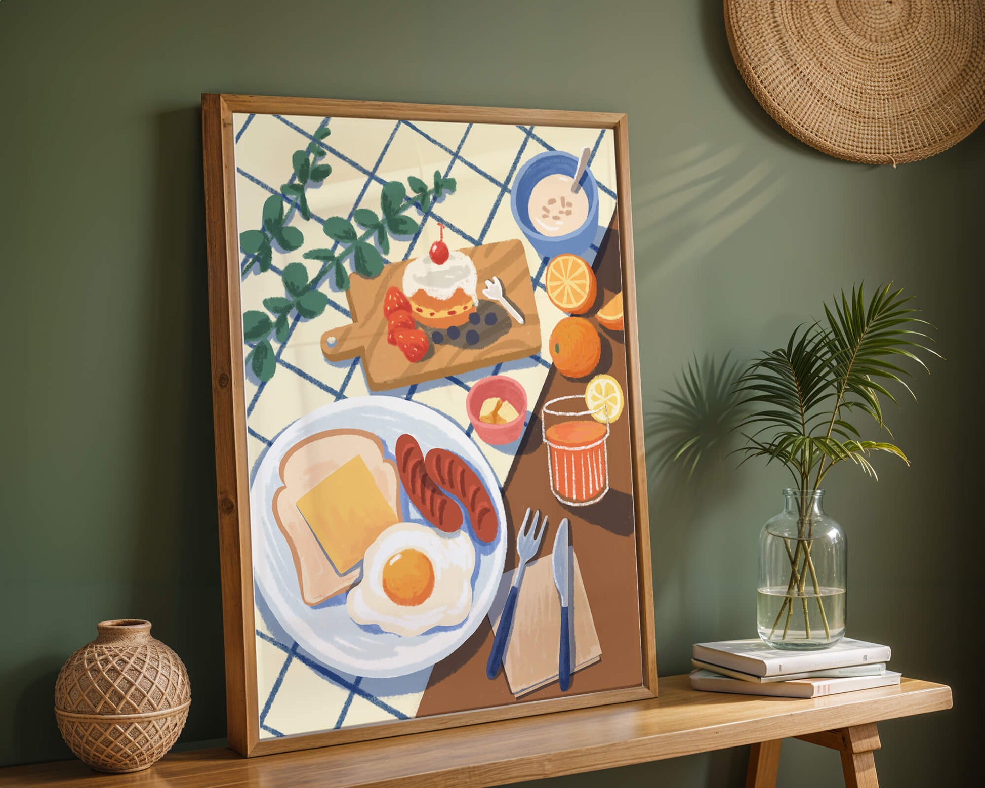 Desayuno encantador con jugo de naranja fresco y pasteles