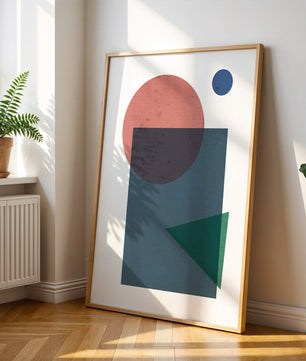 Geometric Abstract Art with Overlapping Shapes in Soft Colors - Mi tienda