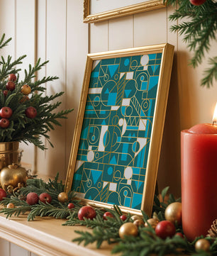 Design abstrait géométrique avec des accents dorés