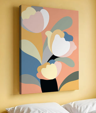 Colorful abstract shapes with soft pastel tones