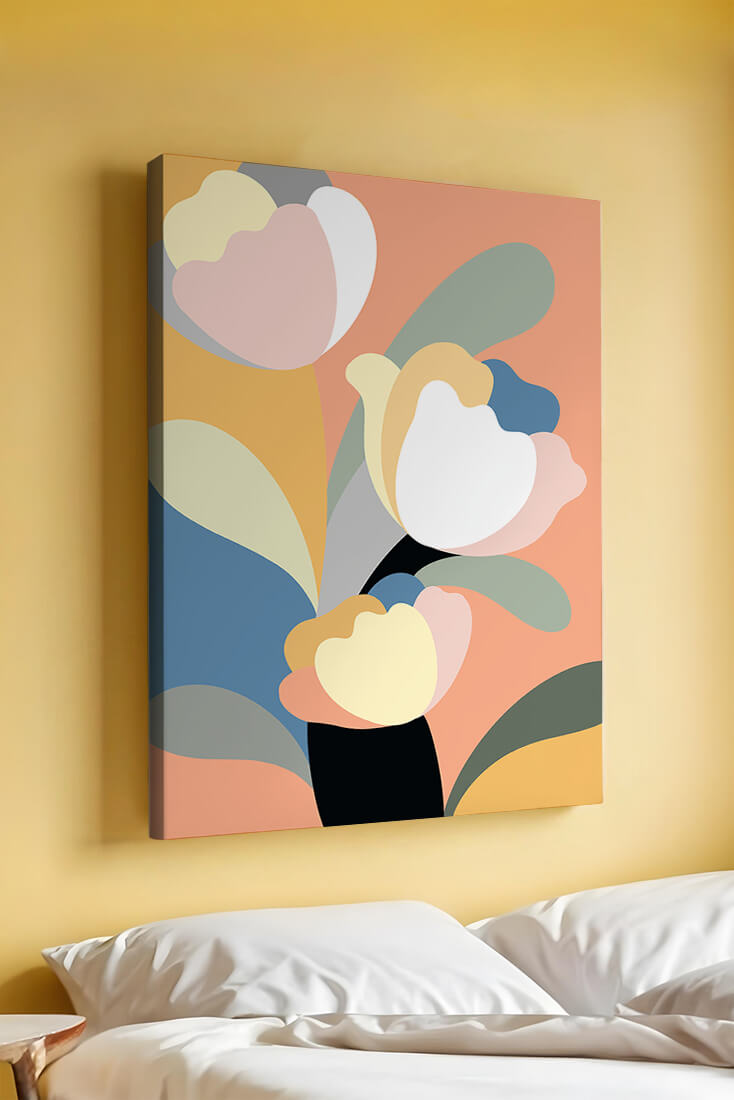 Colorful abstract shapes with soft pastel tones