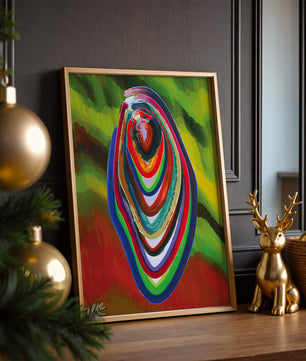 Abstract multicolored swirl with vibrant brush strokes