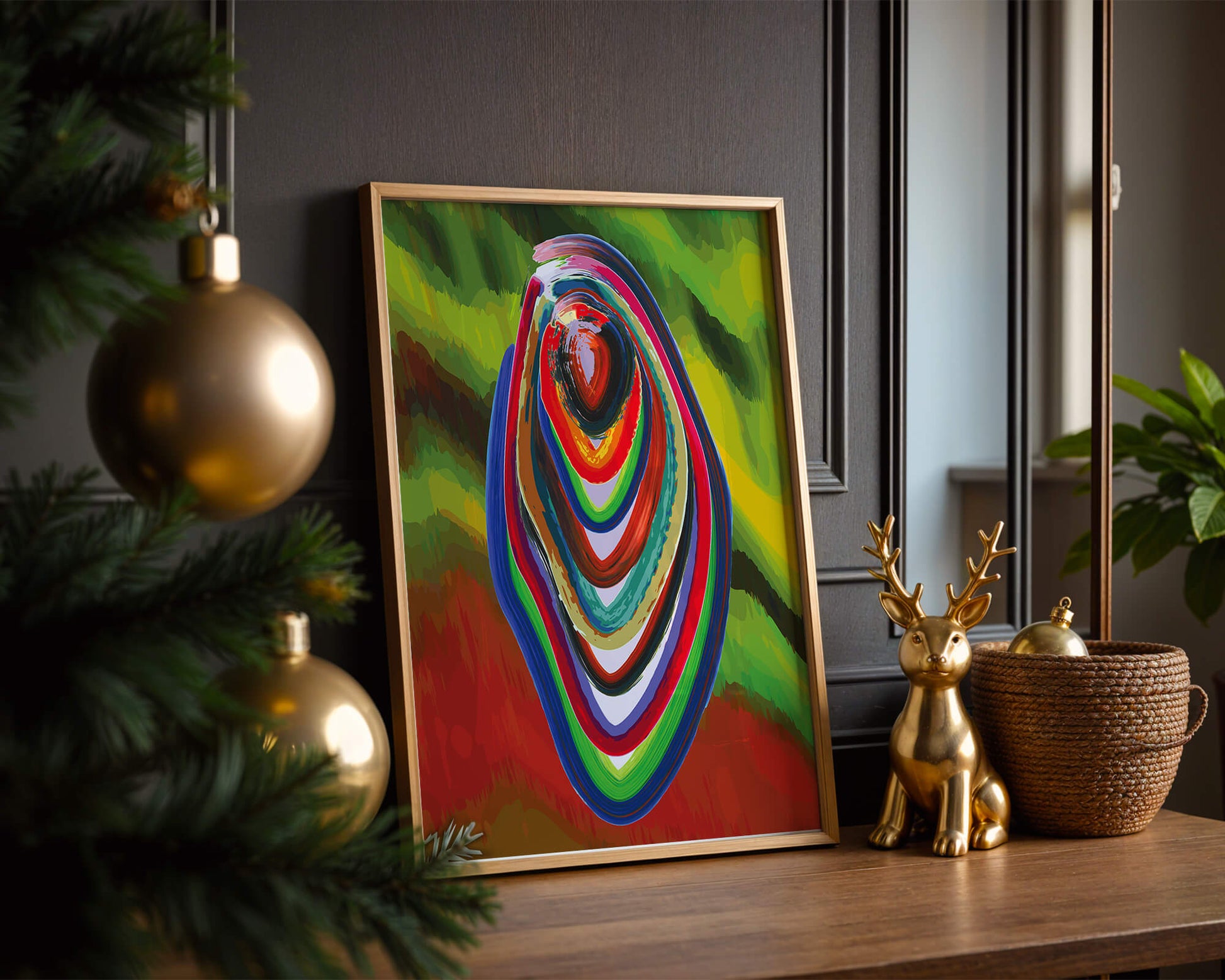 Abstract multicolored swirl with vibrant brush strokes