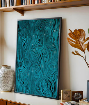 Abstract Wavy Blue Pattern with Black Lines - Mi tienda