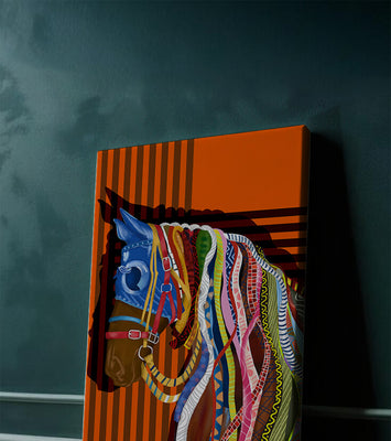 Colorful abstract horse art with intricate patterns