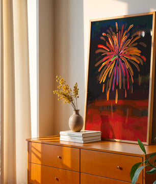 Feu d'artifice vibrant avec des éclats colorés