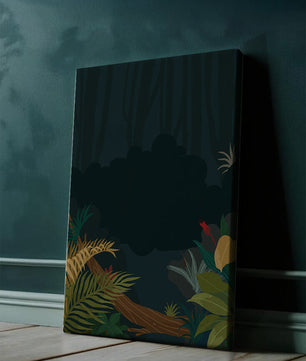 Illustrated Jungle Landscape with Lush Foliage