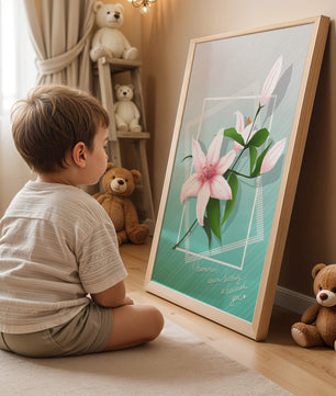Elegant floral design with pink lilies and modern accents