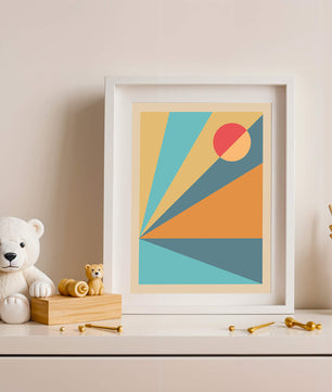 Geometric Abstract Art with Bold Colors and Circles
