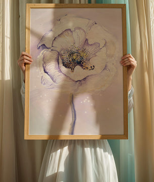 Elegant watercolor flower illustration with delicate pastel tones