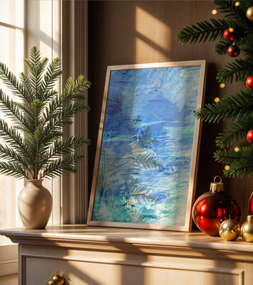 Abstract blue textured watercolor background