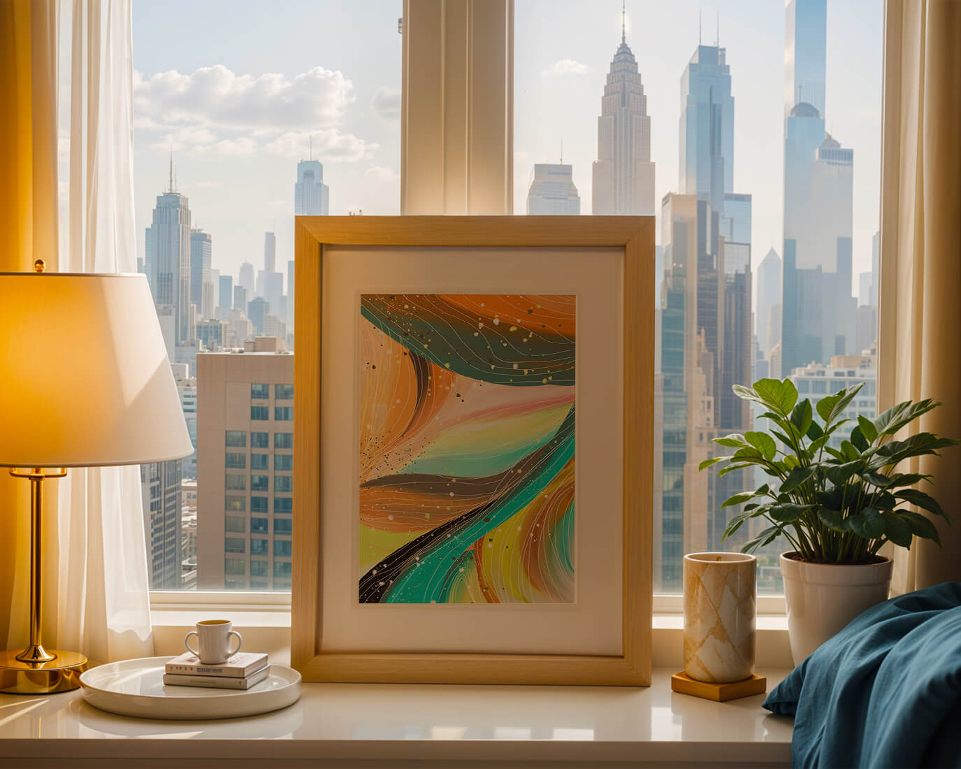 Abstract swirl of vibrant colors with dynamic lines