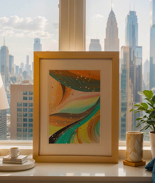 Abstract swirl of vibrant colors with dynamic lines