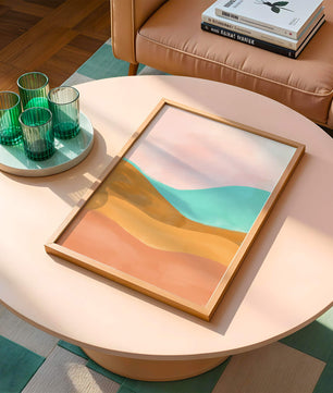 Abstract Landscape with Soft Colors and Flowing Hills
