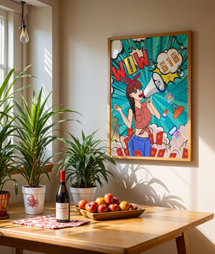 Vibrant Pop Art Style Shopping Experience with Retro Influences