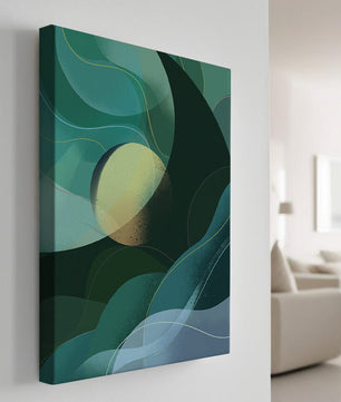 Formas fluidas abstractas verdes y azules con efecto degradado