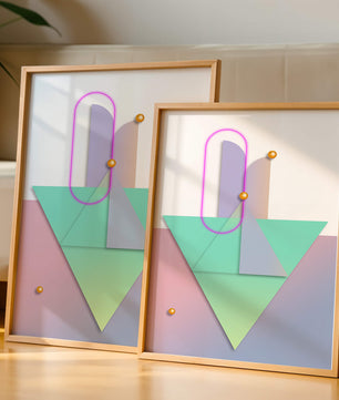 Composition géométrique abstraite avec des couleurs pastel et des éléments dorés