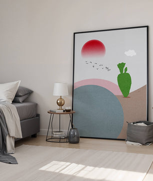 Abstract Landscape with Sun and Cactus - Mi tienda