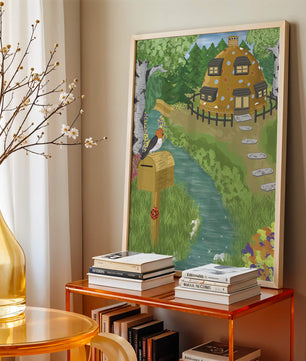 Paysage charmant avec une maison unique et un jardin luxuriant