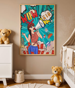 Vibrant Pop Art Style Shopping Experience with Retro Influences