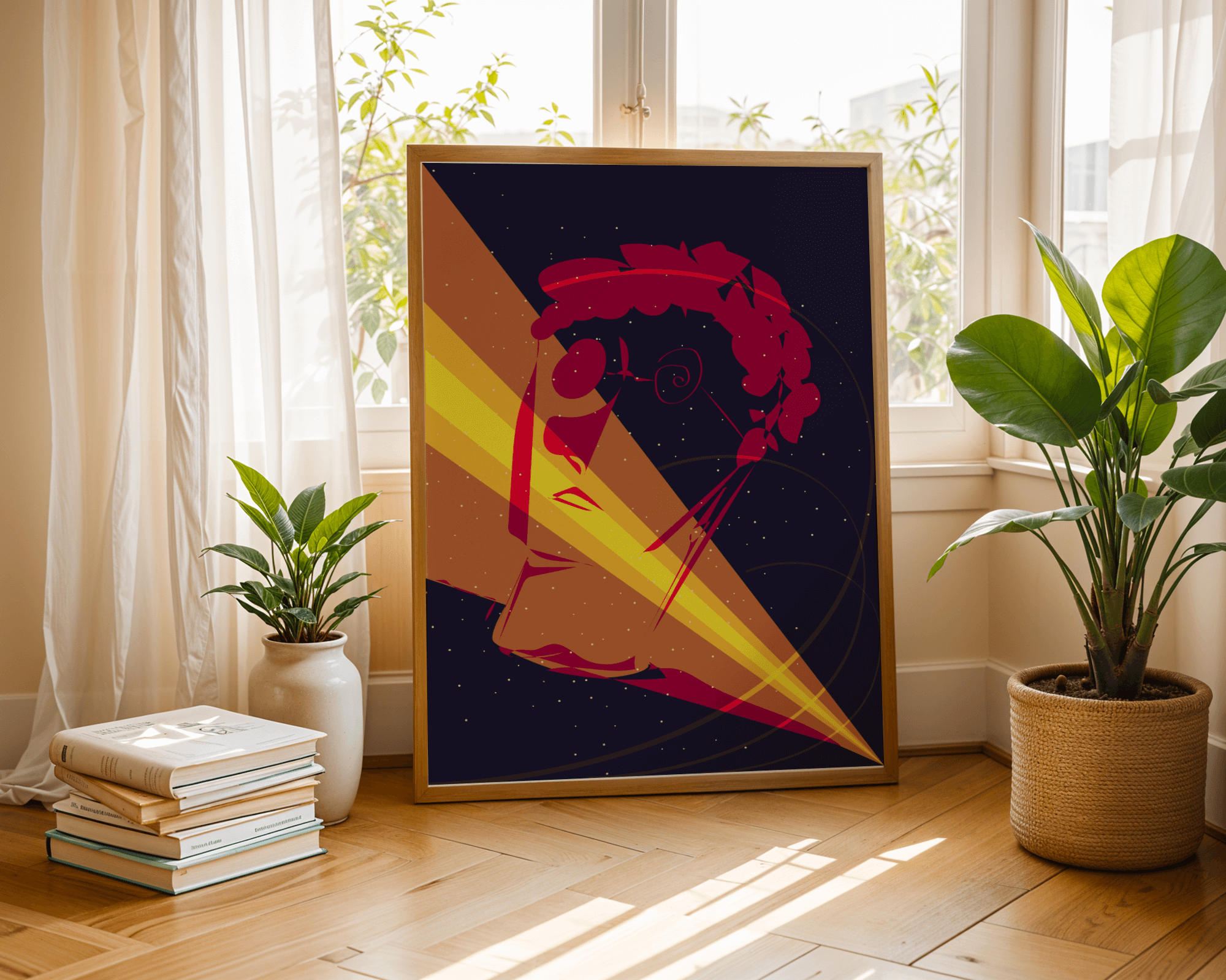 Modern abstract line art poster – minimalist geometric wall decor with vibrant colors - Mi tienda