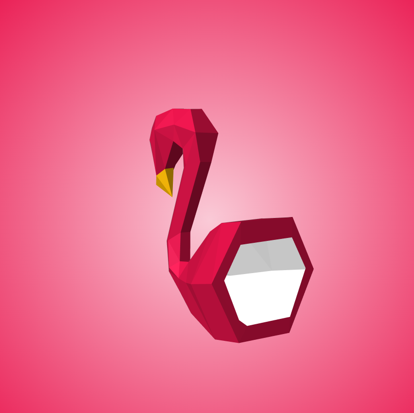 3D Wall Flamingo Papercraft wall flamingo papercraft kit! Polygonal paper art, 37x35x19 cm. Unique DIY wall decor - Mi tienda