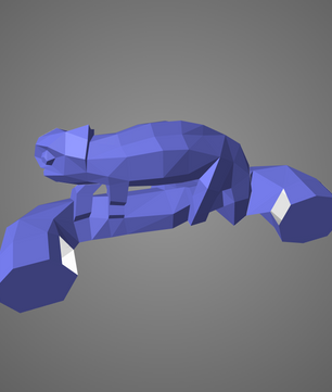 Geometric chameleon papercraft wall sculpture on branch, 3d polygonal lizard, 41x12x19 cm, creative diy kit for unique modern home or office decor - Mi tienda