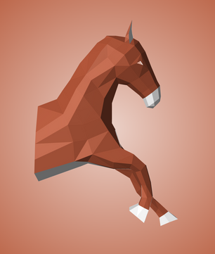 Cabeza de caballo para colgar en la pared papercraft 3D, escultura de papel poligonal DIY, 51x16x35 cm, 59 piezas – Decoración de pared geométrica, kit de montaje, trofeo de caballo decorativo para dormitorio juvenil