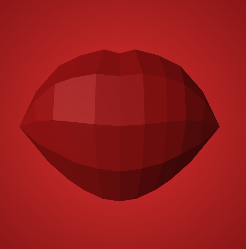 3D lips with teeth papercraft, polygonal paper figure for assembly, 35x26x20 cm, 49 parts – DIY geometric sculpture, unique wall art for creative workspace