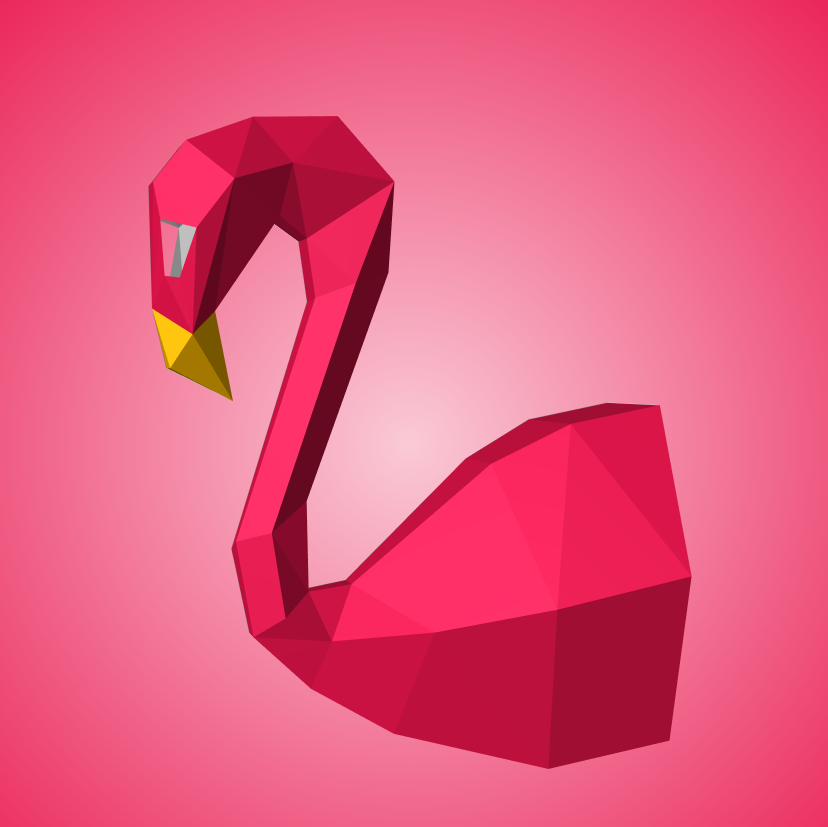 3D Wall Flamingo Papercraft wall flamingo papercraft kit! Polygonal paper art, 37x35x19 cm. Unique DIY wall decor - Mi tienda