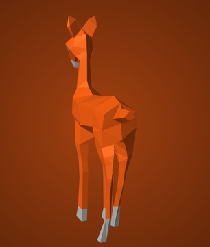 Kit DIY de papel poligonal papercraft 3D de cervatillo, 70x43x11 cm, 72 piezas – Ciervo de cartón geométrico, figura animal creativa para decoración de pared de habitación infantil