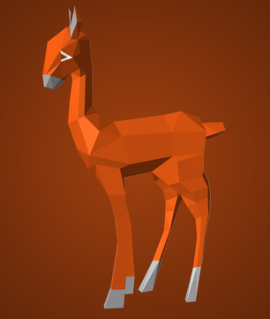 Kit DIY de papel poligonal papercraft 3D de cervatillo, 70x43x11 cm, 72 piezas – Ciervo de cartón geométrico, figura animal creativa para decoración de pared de habitación infantil