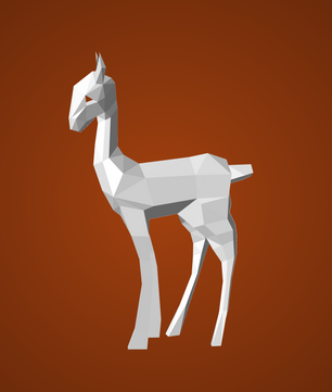 Kit DIY de papel poligonal papercraft 3D de cervatillo, 70x43x11 cm, 72 piezas – Ciervo de cartón geométrico, figura animal creativa para decoración de pared de habitación infantil