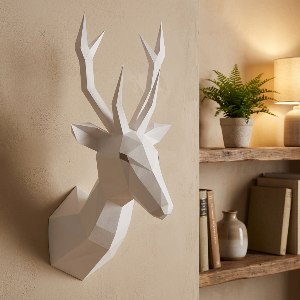 Astronauta pequeño en cohete 3D, figura de papel poligonal para manualidades, 42x32x11 – Manualidad DIY, escultura geométrica moderna para decoración de pared