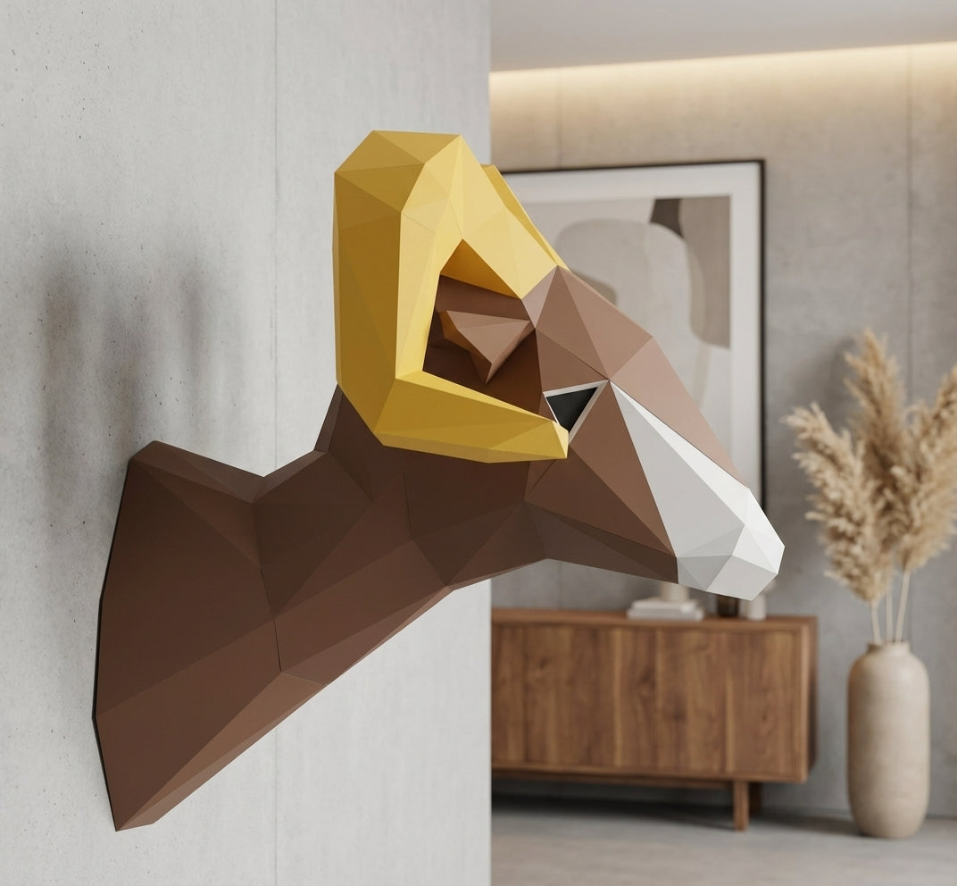 Astronauta pequeño en cohete 3D, figura de papel poligonal para manualidades, 42x32x11 – Manualidad DIY, escultura geométrica moderna para decoración de pared