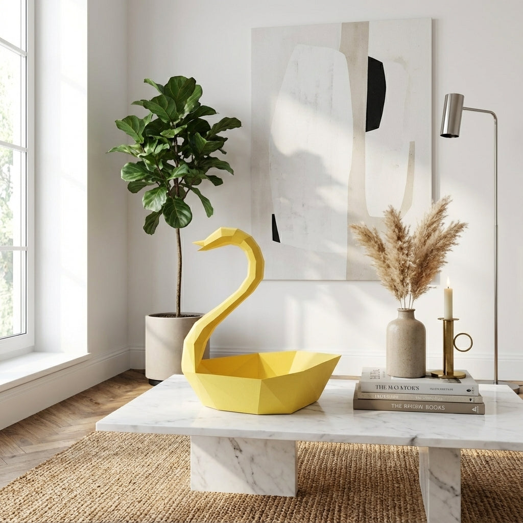 Ciervo pequeño 3D, figura de papel poligonal para ensamblar 42x32x11 – Manualidad DIY, ciervo de cartón escultórico para decoración de pared moderna