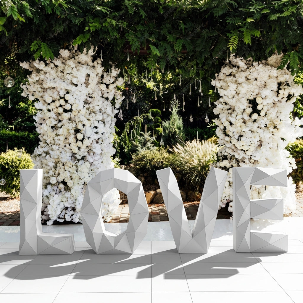 Giant LOVE 3D Papercraft Kit – 50cm Large BIG Geometric Sculpture for Home & Events (Uncut Paper in Tube) - Mi tienda