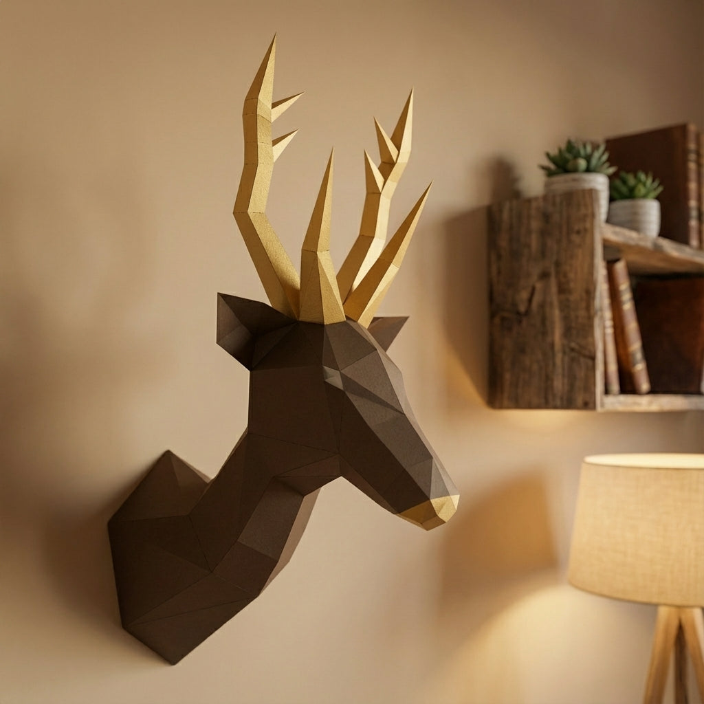 Astronauta pequeño en cohete 3D, figura de papel poligonal para manualidades, 42x32x11 – Manualidad DIY, escultura geométrica moderna para decoración de pared