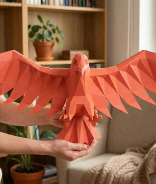 3D Eagle Wall Art Papercraft, Polygonal Bird Figure for Assembly – DIY Geometric Sculpture, Unique Home Decor for Creative Workspace - Mi tienda