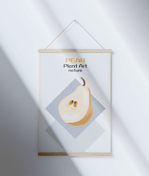 Pear illustration with modern minimalistic design and soft color palette - Mi tienda
