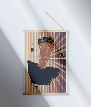 Abstract portrait with golden highlights and surreal background - Mi tienda