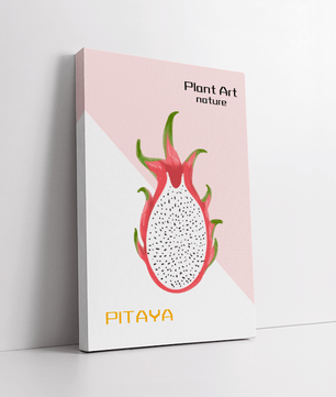 Dragon fruit illustration with modern minimalistic design and pastel background - Mi tienda
