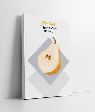 Pear illustration with modern minimalistic design and soft color palette - Mi tienda