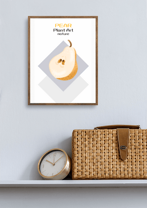 Pear illustration with modern minimalistic design and soft color palette - Mi tienda