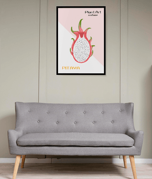 Dragon fruit illustration with modern minimalistic design and pastel background - Mi tienda
