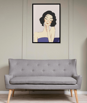 Minimalist modern wall art poster of a stylish woman in glasses | Elegant fashion illustration for home decor - Mi tienda