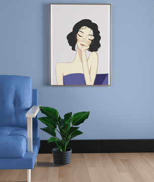 Minimalist modern wall art poster of a stylish woman in glasses | Elegant fashion illustration for home decor - Mi tienda