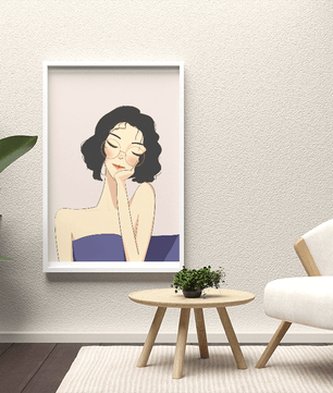 Minimalist modern wall art poster of a stylish woman in glasses | Elegant fashion illustration for home decor - Mi tienda